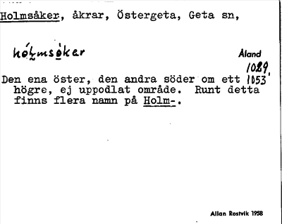 Bild på arkivkortet för arkivposten Holmsåker