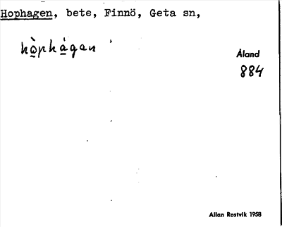 Bild på arkivkortet för arkivposten Hophagen