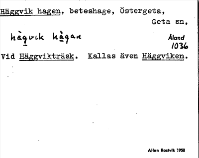 Bild på arkivkortet för arkivposten Häggvik hagen