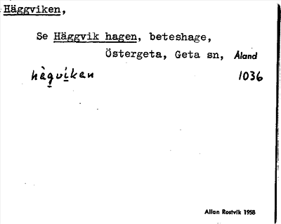 Bild på arkivkortet för arkivposten Häggviken