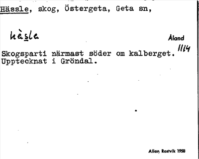 Bild på arkivkortet för arkivposten Hässle