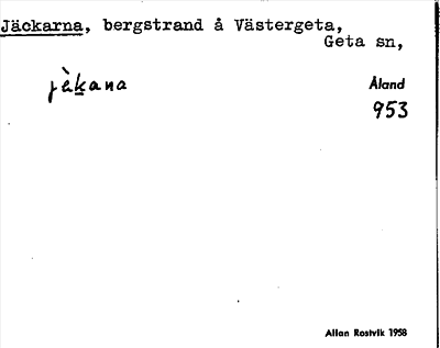 Bild på arkivkortet för arkivposten Jäckarna