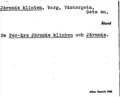 Bild på arkivkortet för arkivposten Järnnäs klinten