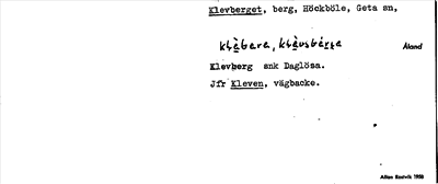 Bild på arkivkortet för arkivposten Klevberget