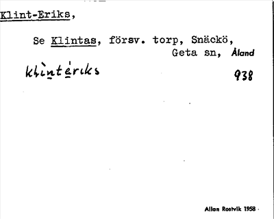 Bild på arkivkortet för arkivposten Klint-Eriks