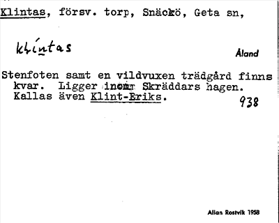 Bild på arkivkortet för arkivposten Klintas