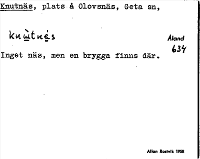 Bild på arkivkortet för arkivposten Knutnäs