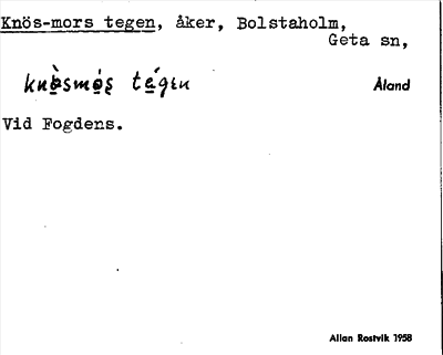 Bild på arkivkortet för arkivposten Knös-mors tegen