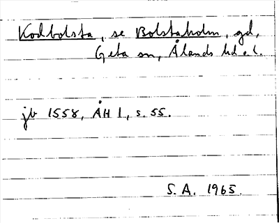 Bild på arkivkortet för arkivposten Kodbolsta, se Bolstaholm