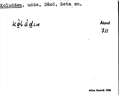 Bild på arkivkortet för arkivposten Koludden