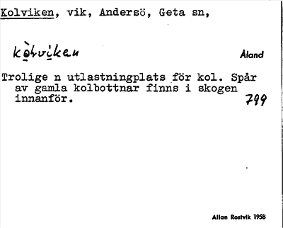 Bild på arkivkortet för arkivposten Kolviken