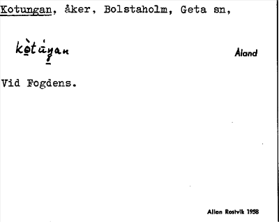Bild på arkivkortet för arkivposten Kotungan
