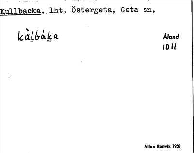 Bild på arkivkortet för arkivposten Kullbacka