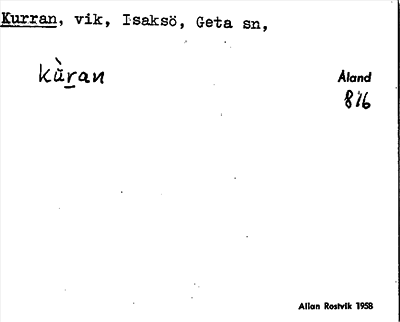 Bild på arkivkortet för arkivposten Kurran