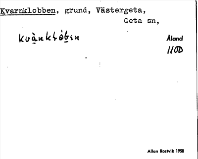 Bild på arkivkortet för arkivposten Kvarnklobben