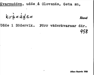 Bild på arkivkortet för arkivposten Kvarnudden
