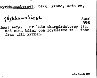 Bild på arkivkortet för arkivposten Kyrkhamnsberget