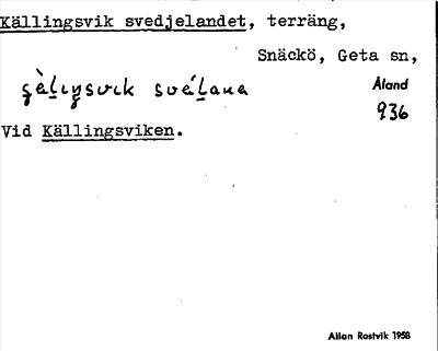 Bild på arkivkortet för arkivposten Källingsvik svedjelandet