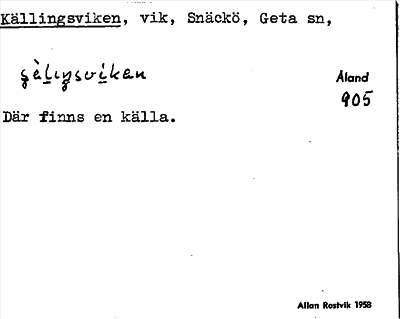 Bild på arkivkortet för arkivposten Källingsviken