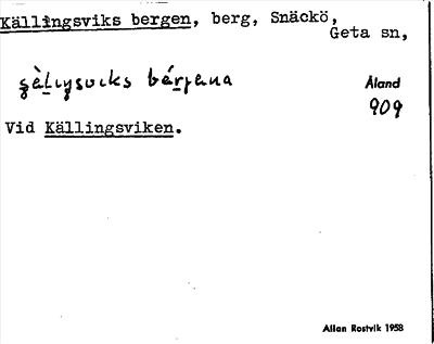Bild på arkivkortet för arkivposten Källingsviks bergen