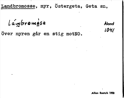 Bild på arkivkortet för arkivposten Landbromosse