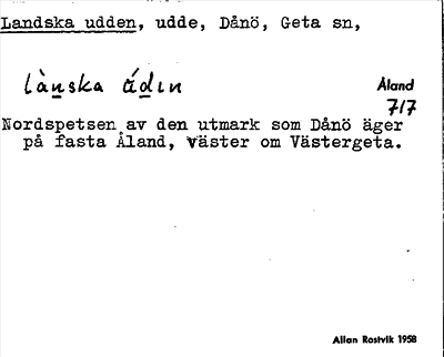 Bild på arkivkortet för arkivposten Landska udden