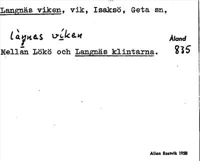 Bild på arkivkortet för arkivposten Langnäs viken