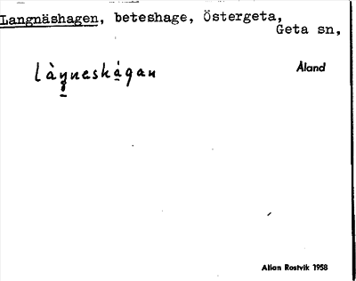 Bild på arkivkortet för arkivposten Langnäshagen