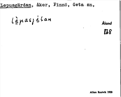 Bild på arkivkortet för arkivposten Lepusgärdan