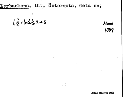 Bild på arkivkortet för arkivposten Lerbackens