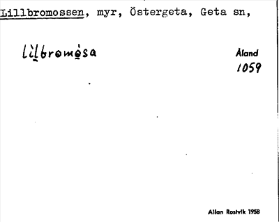 Bild på arkivkortet för arkivposten Lillbromossen