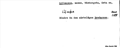 Bild på arkivkortet för arkivposten Lillmosse