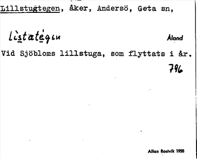 Bild på arkivkortet för arkivposten Lillstugtegen