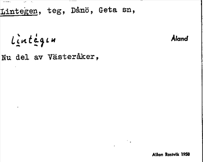 Bild på arkivkortet för arkivposten Lintegen
