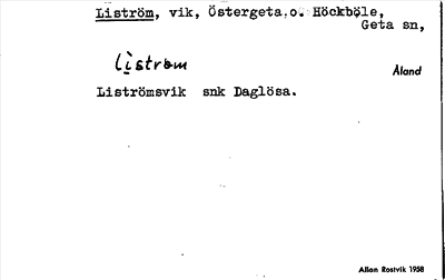 Bild på arkivkortet för arkivposten Liström