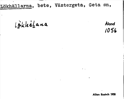 Bild på arkivkortet för arkivposten Lökhällarna