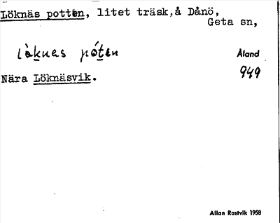 Bild på arkivkortet för arkivposten Löknäs potten