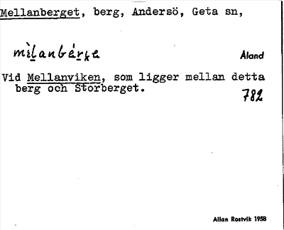 Bild på arkivkortet för arkivposten Mellanberget