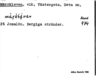 Bild på arkivkortet för arkivposten Märrkleven