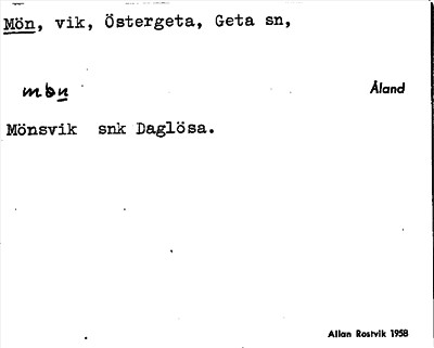 Bild på arkivkortet för arkivposten Mön