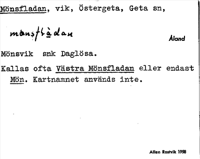 Bild på arkivkortet för arkivposten Mönsfladan