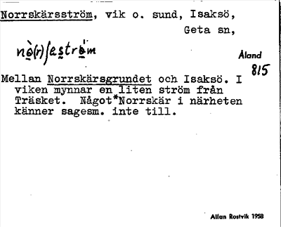 Bild på arkivkortet för arkivposten Norrskärsström