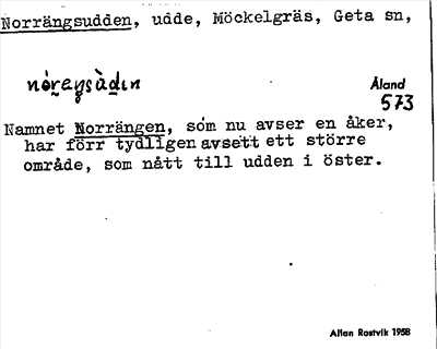 Bild på arkivkortet för arkivposten Norrängsudden