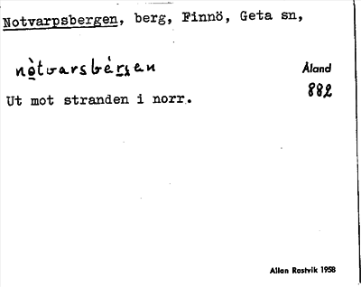 Bild på arkivkortet för arkivposten Notvarpsbergen