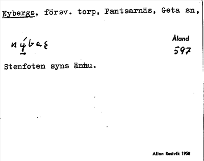 Bild på arkivkortet för arkivposten Nybergs