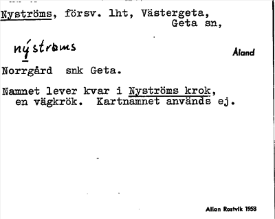 Bild på arkivkortet för arkivposten Nyströms