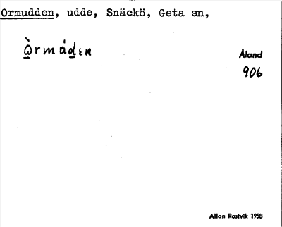 Bild på arkivkortet för arkivposten Ormudden