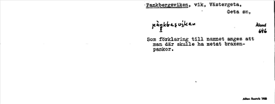 Bild på arkivkortet för arkivposten Pankbergsviken