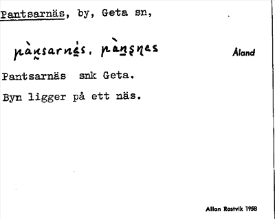 Bild på arkivkortet för arkivposten Pantsarnäs