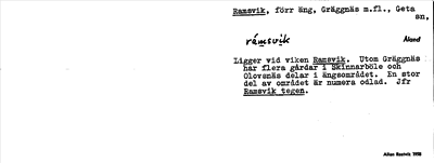 Bild på arkivkortet för arkivposten Ramsvik